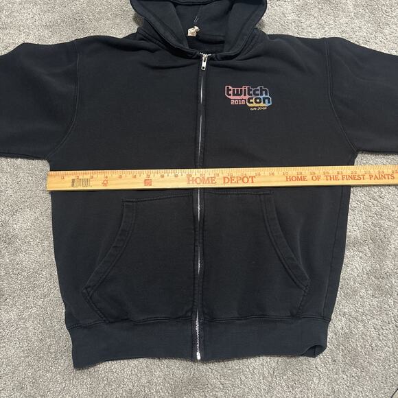 Twitch Con 2018 San Jose Hoodie Mens Size M Black Zip Hooded Gaming Streaming - Picture 4 of 6